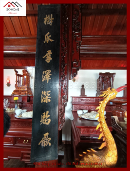 Hoành phi câu đối nhà thờ họ Lã chữ Điện tảo vi thành- Thụ qua hậu trạch